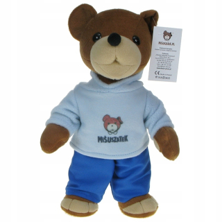 Medvedík, 30 cm - maskot medvedíka vo flísovej mikine